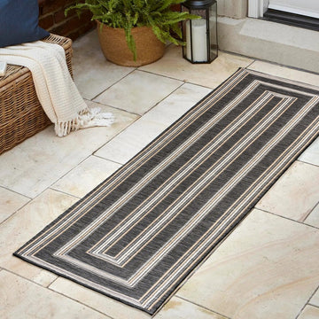 Argo Classic Nautical Mitre Stripe Reversible Machine-Washable Indoor/Outdoor Area Rug